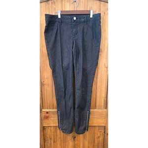 Allen B. Skinny Jeans Womens 12 Black Excellent Ankle Zip Stretch Denim Pants